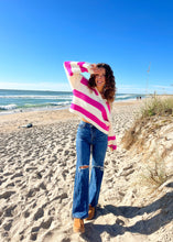 Load image into Gallery viewer, Coastal Granddaughter Sweater - Fuchsia
