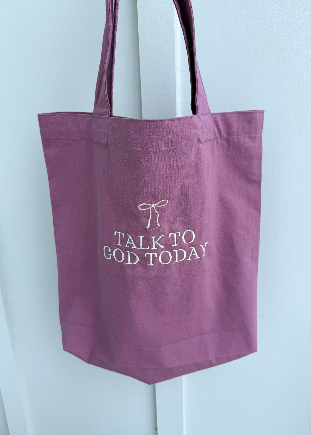 Talk To God Today - Purple Tote Bag